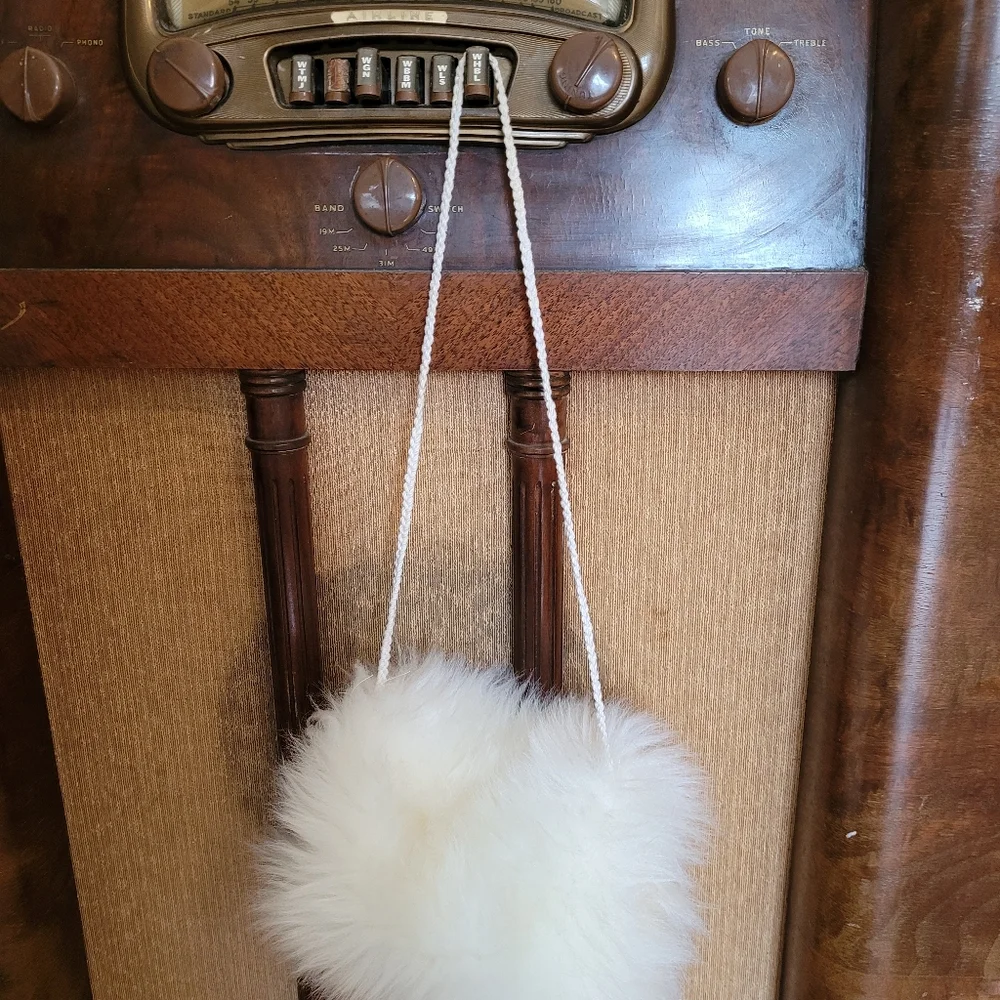 Vintage child's furry muff hand warmer